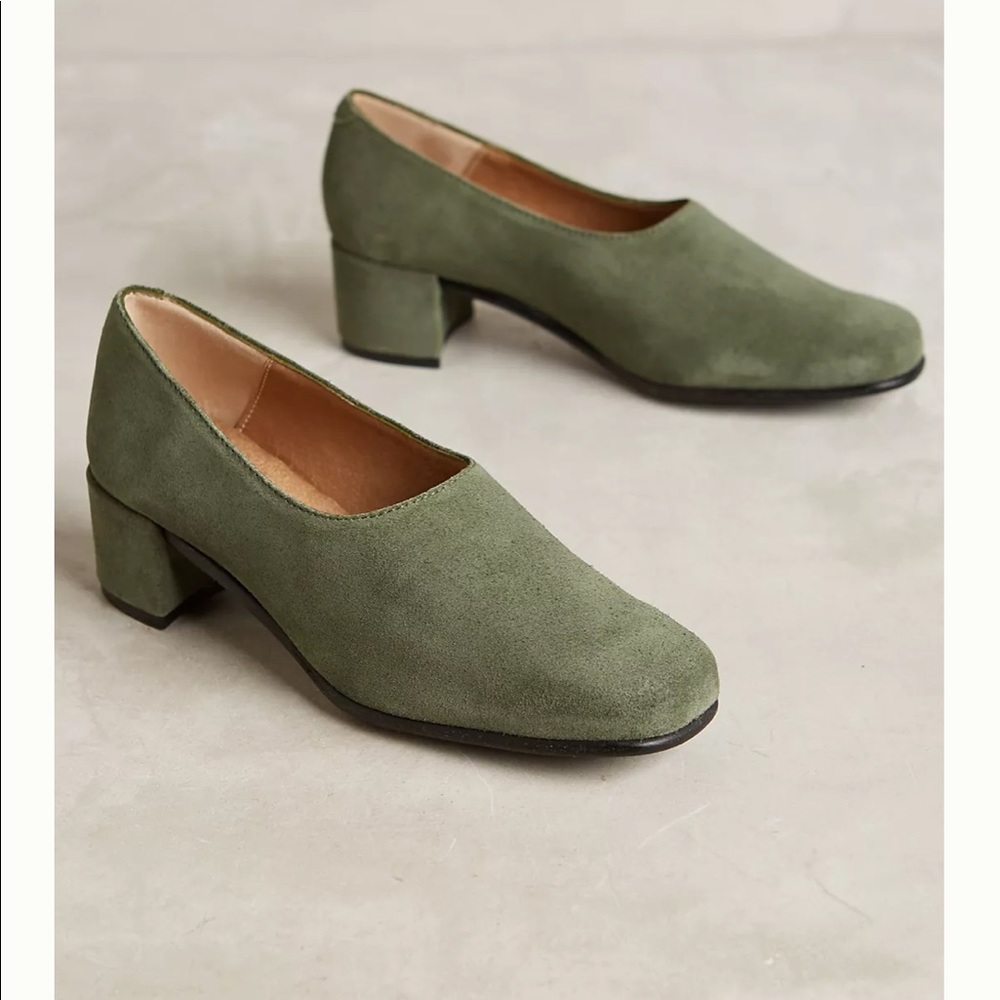About Arianne Gia Suede Block Heel